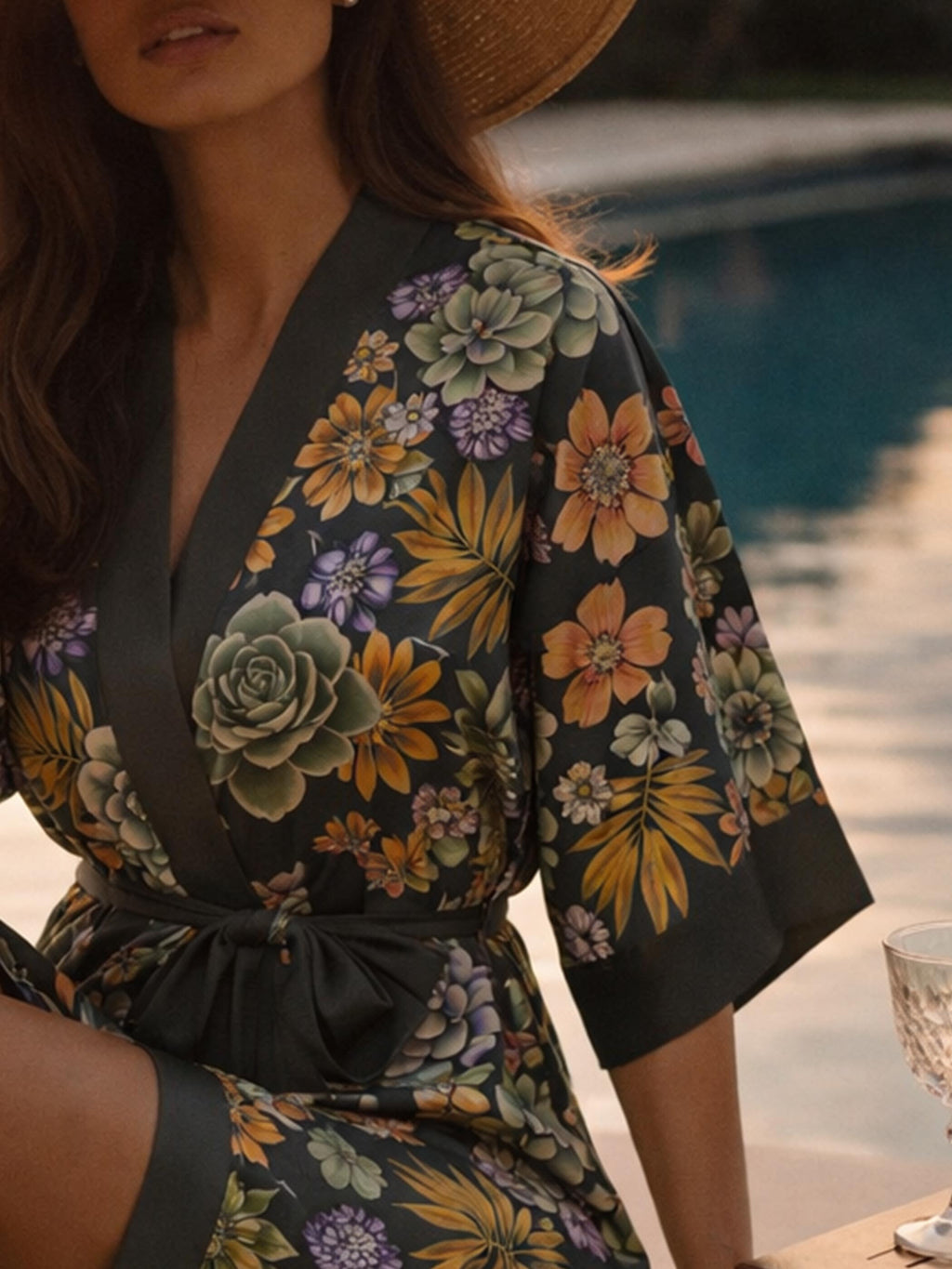 ALL•PORT Silk Kimono — Paradisiacal Protea