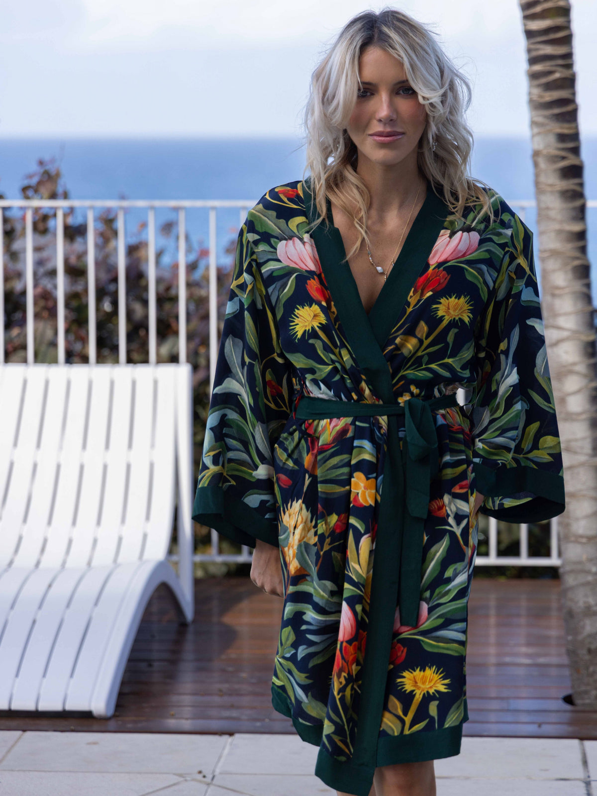ALL•PORT Silk Robe — Dandelion Dreams