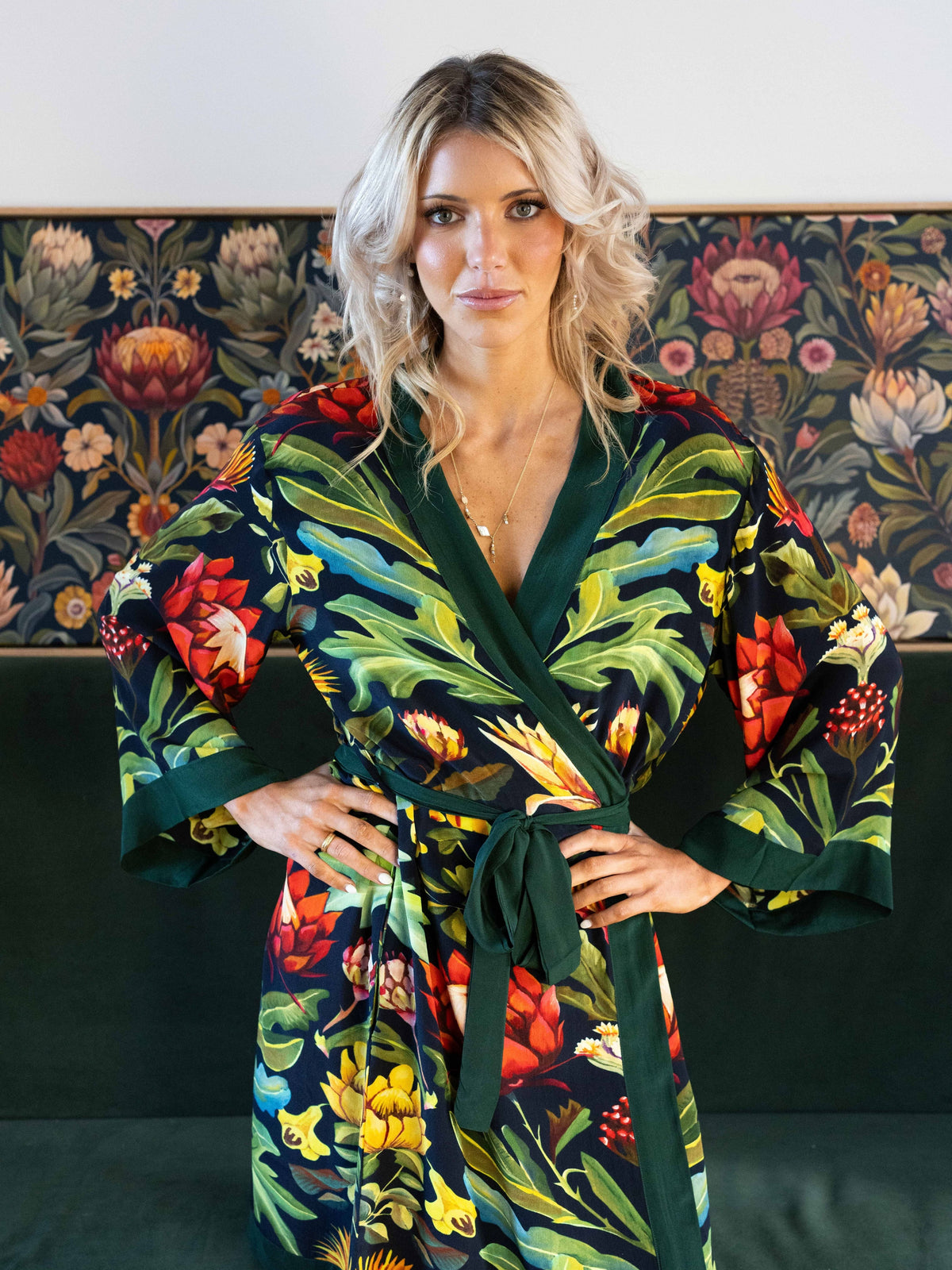 ALL•PORT Silk Robe — Paradisiacal Protea